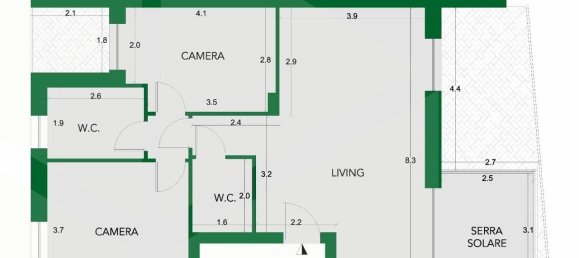 Квартира с 3 комнатами в Бишелье, Италия № 30684 4