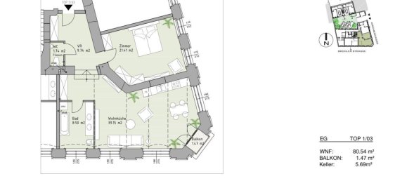 2 rooms Apartment in Modling, Austria No. 108052 10