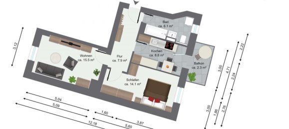 1 Schlafzimmer Wohnung in Chemnitz, Germany, Nr. 32413 10