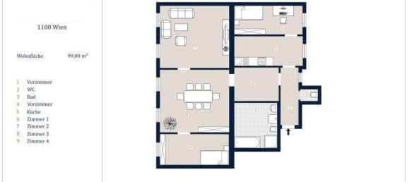 Квартира с 3 комнатами в Фафоритен, Австрия № 247970 12