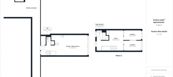 2 غرف نوم منزل ذو طابقين في Montreuil, France رقم 151166 11