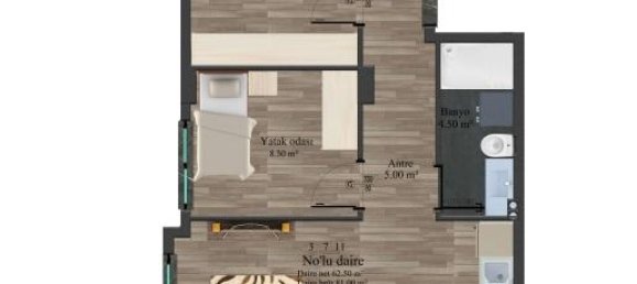 2-Zimmer Wohnung in Oba, Turkey, Nr. 12069 3