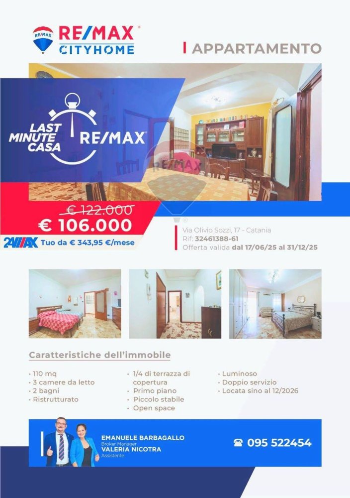 5 rooms Apartment in Catania, Italy No. 64785