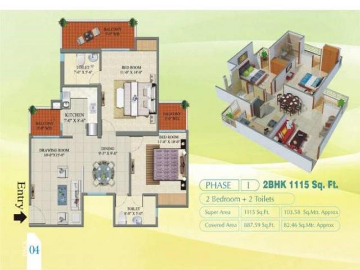 2 bedrooms House in Ghaziabad, India No. 2627