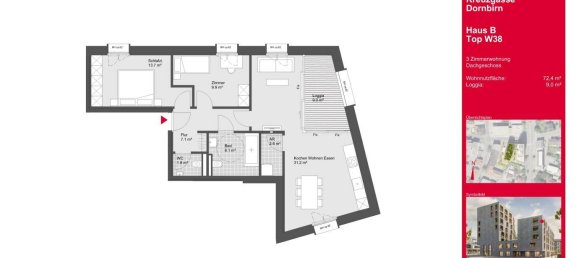 3 rooms Apartment in Dornbirn, Austria No. 140543 4