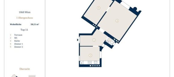 Apartamento de 2 divisões em Mariahilf, Austria N.º 238888 3