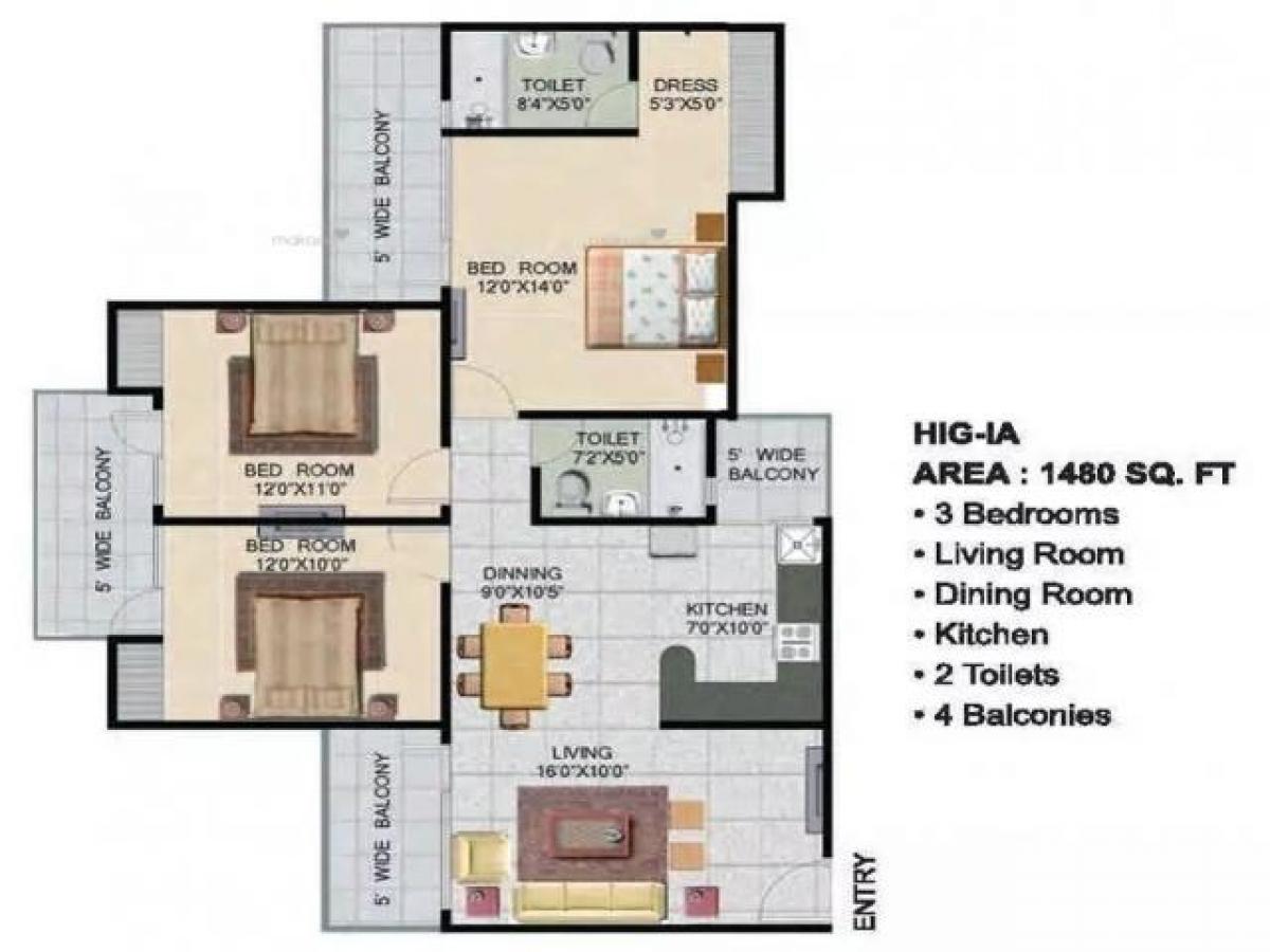 3 bedrooms House in Noida, India No. 67500