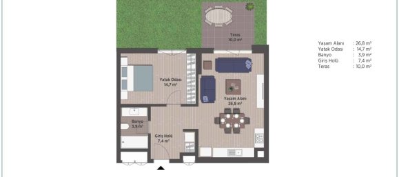 2-Zimmer Wohnung in Umraniye, Turkey, Nr. 21965 10