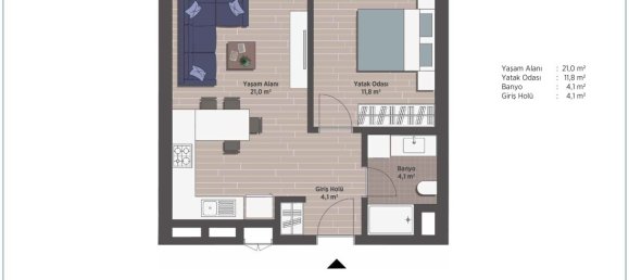 2-Zimmer Wohnung in Umraniye, Turkey, Nr. 21965 11