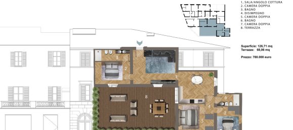 6 rooms Apartment in Florence, Italy No. 44483 7