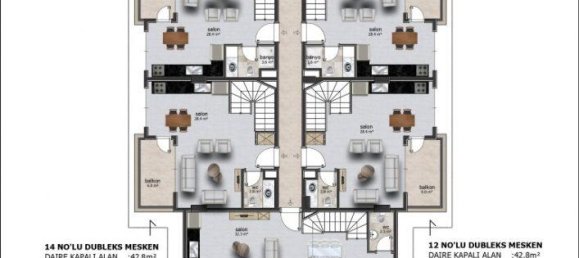 2 rooms Penthouse in Oba, Turkey No. 9745 9