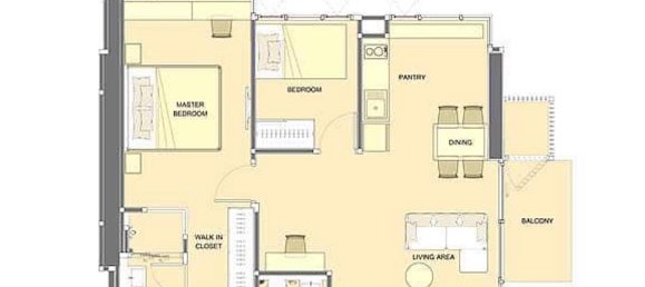 Кондоминиум  с 2 спальнями в Бангкок, Таиланд № 2647 4