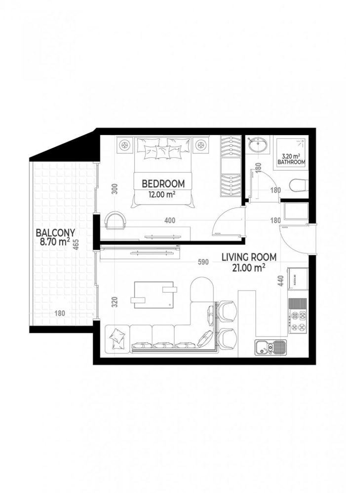 Apartment 1+1 in Yekta Sunrise Residence, Gazipasa, Turkey No. 39796 1