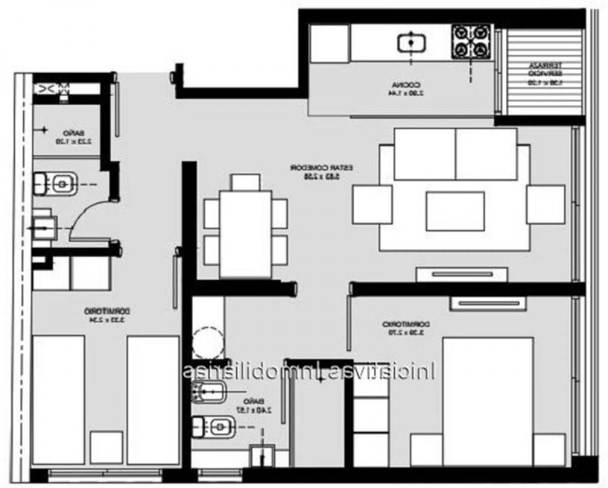 Квартира с 2 спальнями в Монтевидео, Уругвай № 496