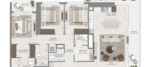 1 Schlafzimmer Wohnung in Dubai Creek Harbour (The Lagoons), UAE, Nr. 121062 6