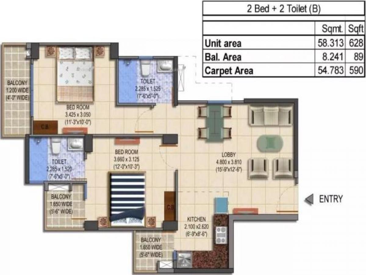 2 bedrooms House in Gurgaon, India No. 48893