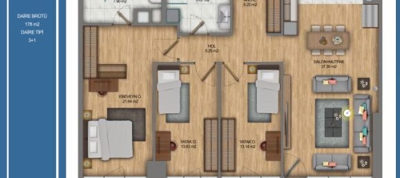 Apartamento de 2 divisões em Istanbul, Turkey N.º 13283 12