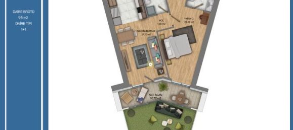 Apartamento de 2 divisões em Istanbul, Turkey N.º 13283 10