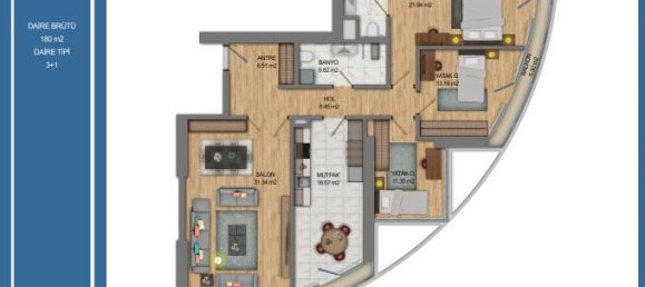 Apartamento de 2 divisões em Istanbul, Turkey N.º 13283 11