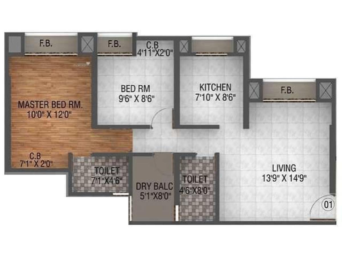 2 chambres Maison à Mumbai, India No. 8077