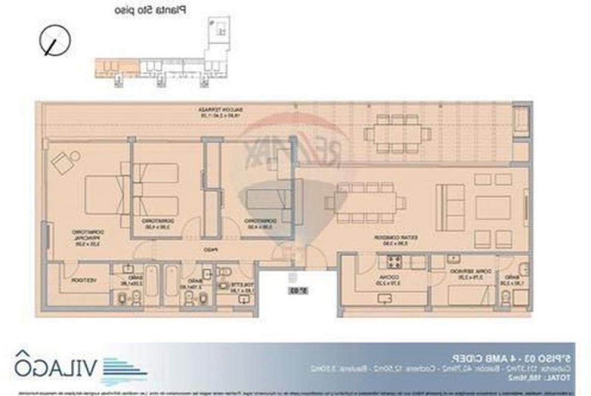 Apartamento de 3 dormitorios en Tigre, Argentina No. 57705