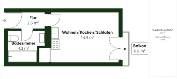 Студия в Инсбрук-Штадт, Австрия № 237226 7