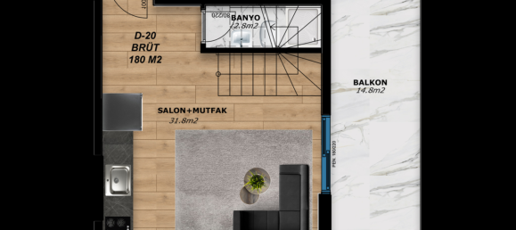 Penthouse 3+1 in Gazipasa, Turkey No. 22805 9