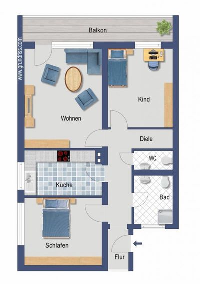 Apartamento de 3 divisões em Cologne, Germany N.º 211647