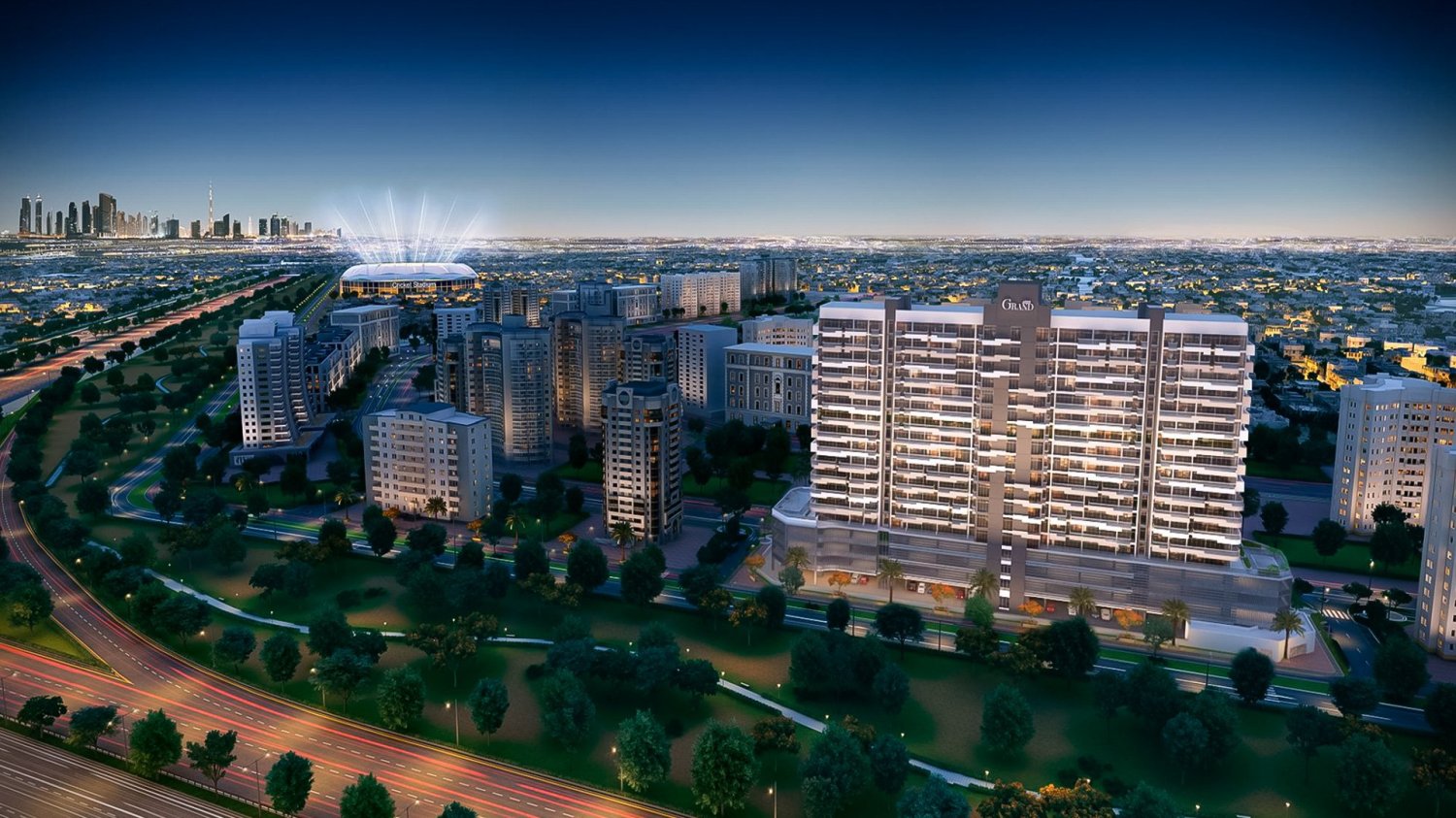 Apartamento T1 em AZIZI GRAND, Dubai Sports City, UAE N.º 60237