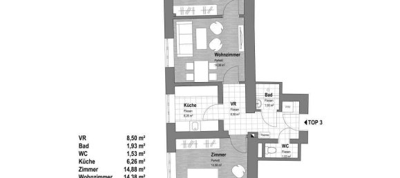 Apartamento de 3 habitaciónes en Mariahilf, Austria No. 55023 14