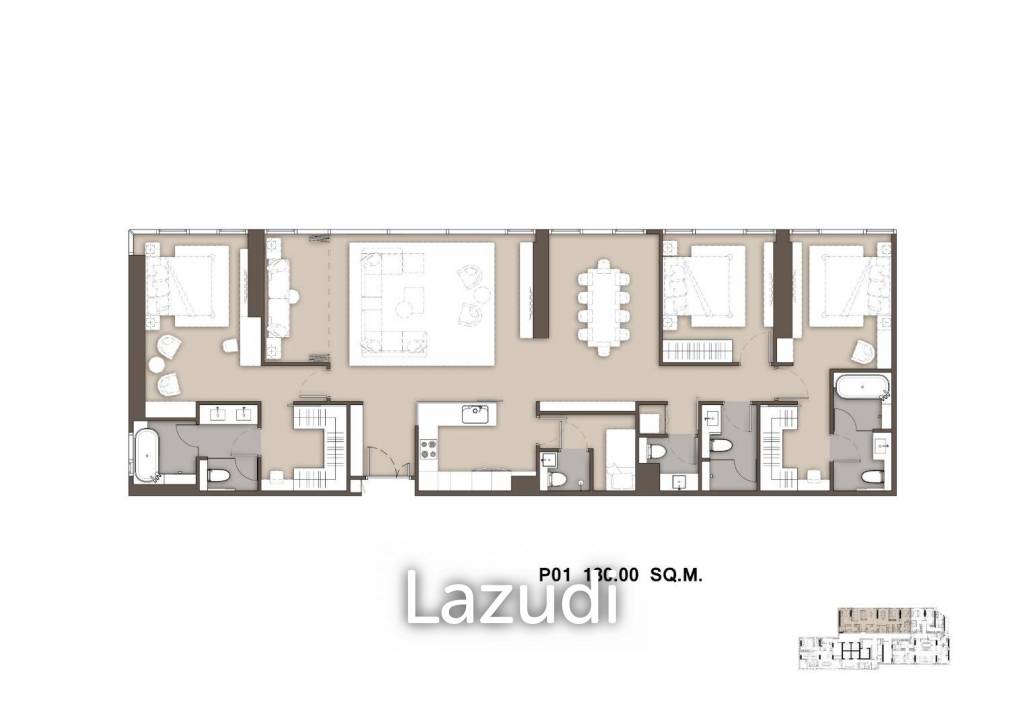 3 bedrooms Penthouse in Bangkok, Thailand No. 13076