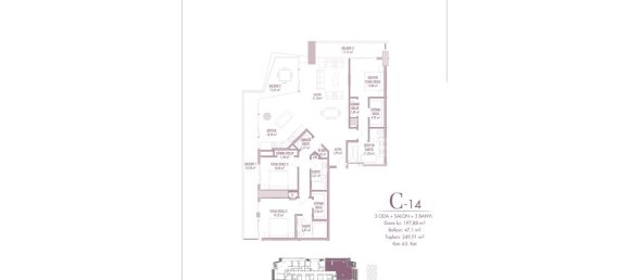 2غرفة شقة في Istanbul, Turkey رقم 22031 10