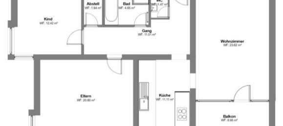 3غرفة شقة في Dornbirn, Austria رقم 153363 19