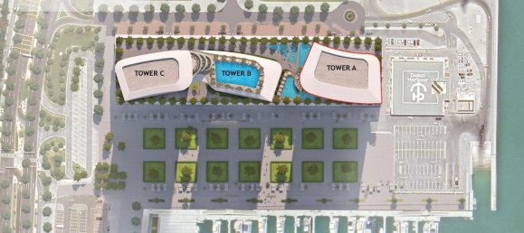 Apartamento de 1 dormitorio en Dubai Harbour, UAE No. 42326 7