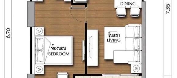 Condominio de 1 dormitorio en Sathon, Thailand No. 66215 7