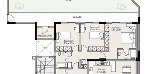 Квартира с 3 спальнями в Гермасойя, Кипр № 8198 3