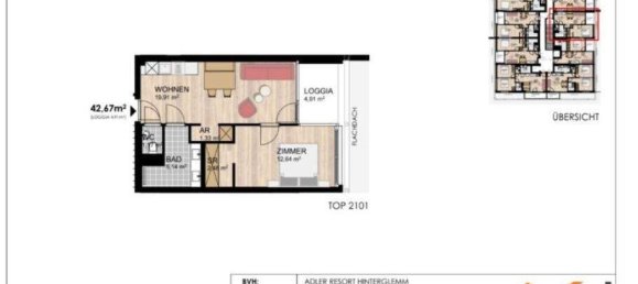 Apartamento de 2 divisões em Saalbach-Hinterglemm, Austria N.º 48485 2
