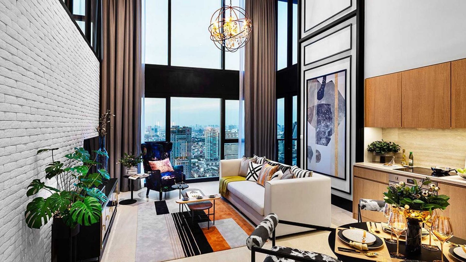 Кондоминиум  с 2 спальнями в The Lofts Silom, Пляж Рейли, Таиланд № 27780