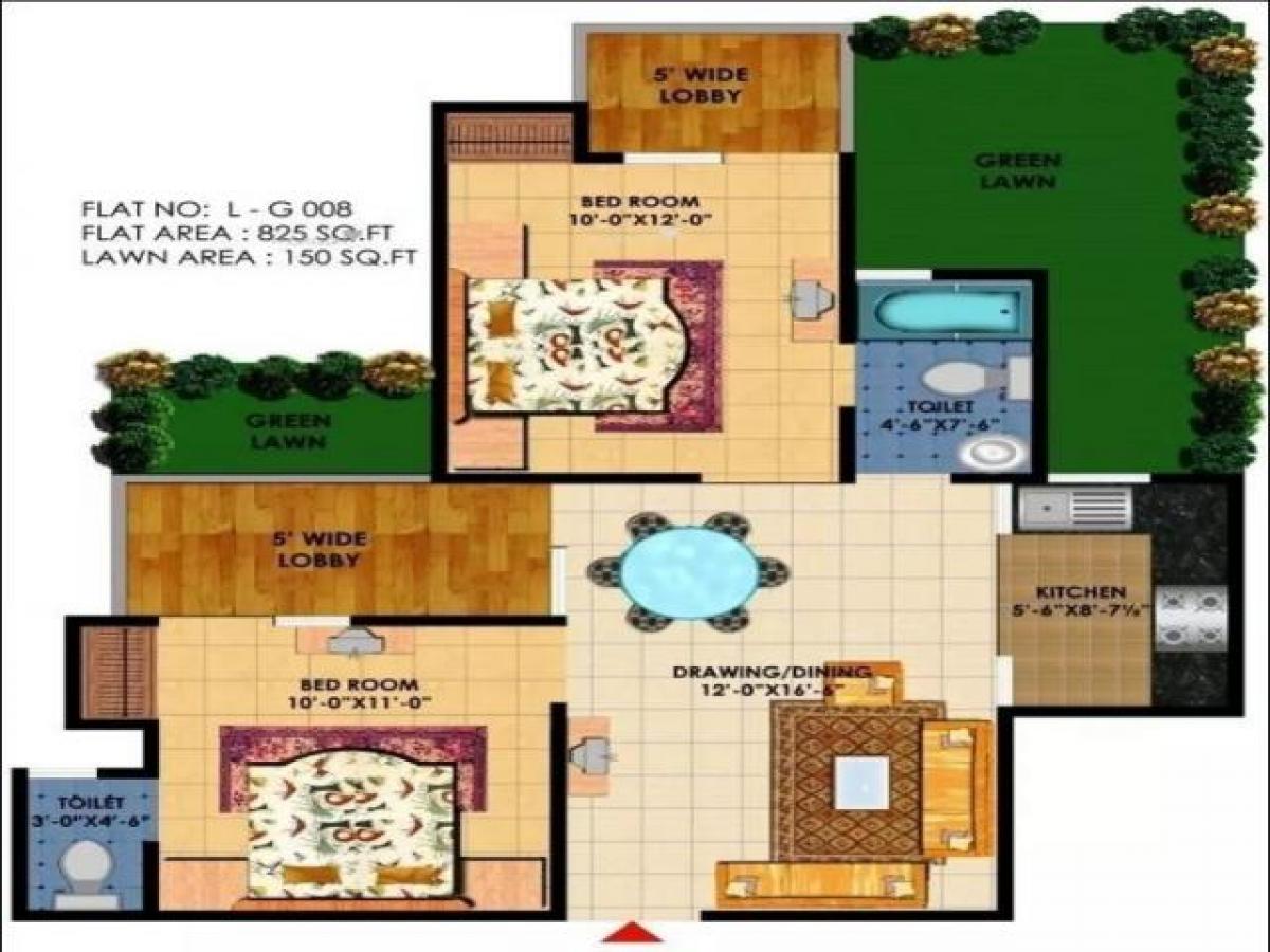 2 bedrooms House in Ghaziabad, India No. 62491