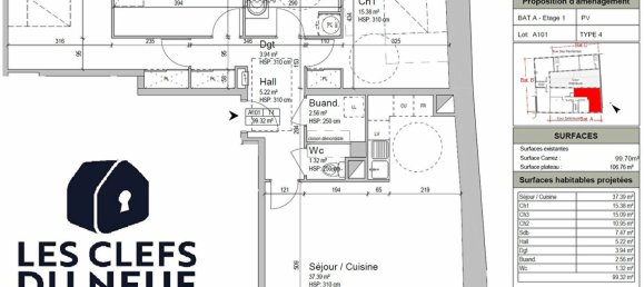 Квартира с 3 спальнями в Лилль, Франция № 87497 10