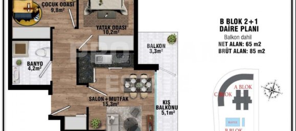 Квартира с 3 комнатами в Алтынташ, Турция № 34156 12