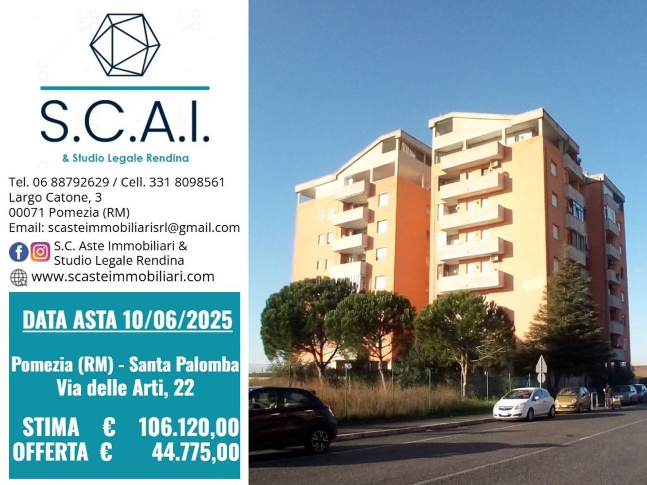 2 rooms Apartment in Pomezia, Italy No. 16609