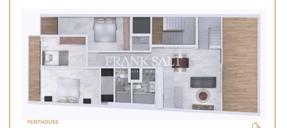 Пентхаус с 2 спальнями в Зуррик, Мальта № 1147 3