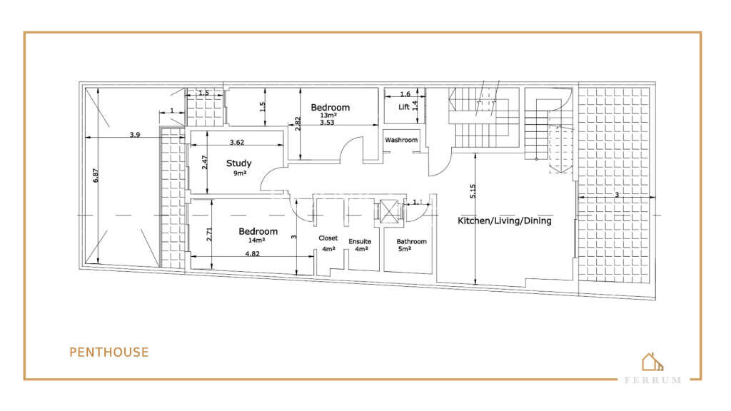 Пентхаус с 2 спальнями в Зуррик, Мальта № 1147