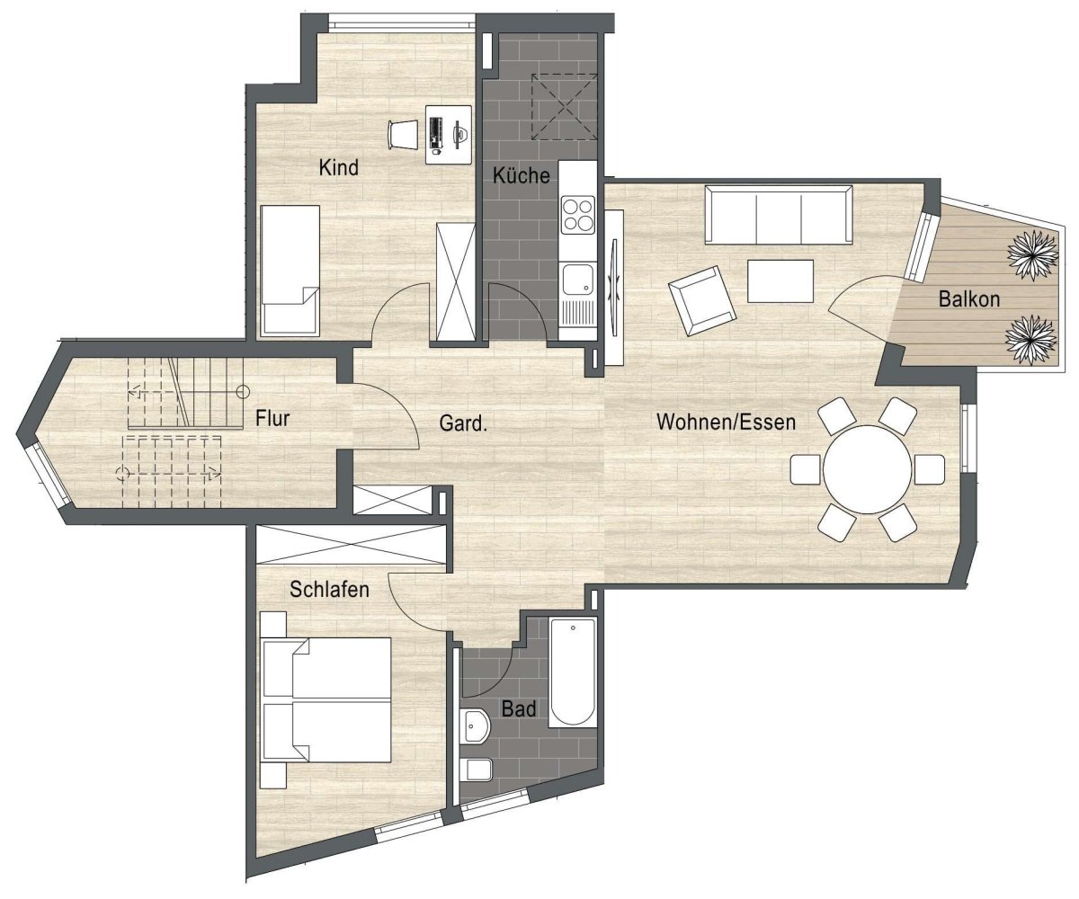 Apartamento de 3 divisões em Esslingen, Germany N.º 14744