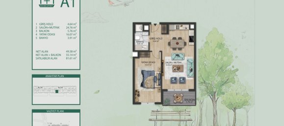 2 rooms Apartment in Istanbul, Turkey No. 27454 18