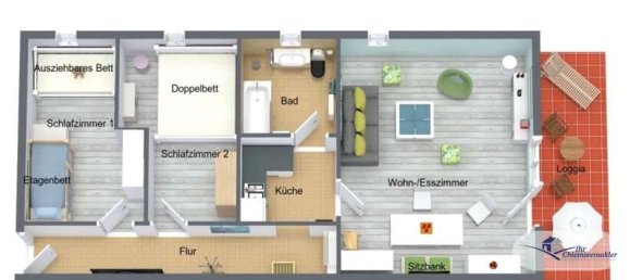 Квартира с 2 спальнями в Розенхайм, Германия № 119352 22