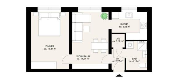 2-Zimmer Wohnung in Rudolfsheim-Funfhaus, Austria, Nr. 197153 4