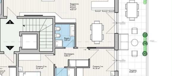 3 rooms Penthouse in Parma, Italy No. 228856 45