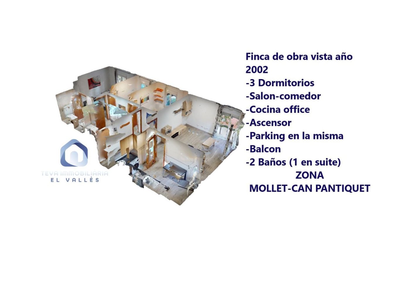 Apartamento de 3 dormitorios en Mollet del Vallès, Spain No. 180574